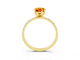 Yellow gold Pear Cut Diamond Pavé Band with Six-Prong Setting_3