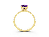Yellow gold Pear Cut Diamond Pavé Band with Six-Prong Setting_3