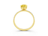 Yellow gold Pear Cut Diamond Pavé Band with Six-Prong Setting_3