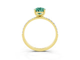 Yellow gold Pear Cut Diamond Pavé Band with Six-Prong Setting_3