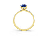 Yellow gold Pear Cut Diamond Pavé Band with Six-Prong Setting_3