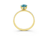 Yellow gold Pear Cut Diamond Pavé Band with Six-Prong Setting_3