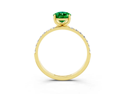 Yellow gold Pear Cut Diamond Pavé Band with Six-Prong Setting_3