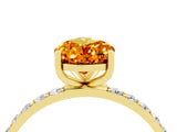 Yellow gold Pear Cut Diamond Pavé Band with Six-Prong Setting_4