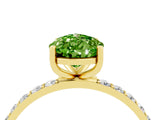 Yellow gold Pear Cut Diamond Pavé Band with Six-Prong Setting_4
