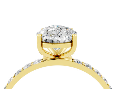 Yellow gold Pear Cut Diamond Pavé Band with Six-Prong Setting_4