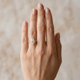 Yellow gold Pear Cut Diamond Pavé Engagement Ring with Round  Accents and Prong Setting_132
