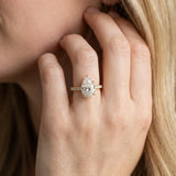 Yellow gold Pear Cut Diamond Pavé Engagement Ring with Round  Accents and Prong Setting_134