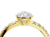 Yellow gold Pear Cut Diamond Pavé Solitaire Engagement Ring with Four-Prong Setting_82