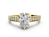 Yellow gold Pear Cut Diamond Pave Band with Four-Prong Setting_35