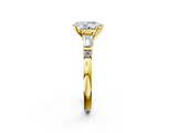 Yellow gold Pear Cut Diamond Ring with Baguette Side Stones, Channel Set Band, and Four-Prong Setting_27