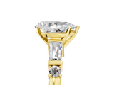Yellow gold Pear Cut Diamond Ring with Baguette Side Stones, Channel Set Band, and Four-Prong Setting_30