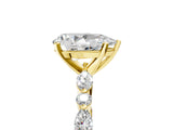 Yellow gold Pear Cut Diamond Ring with Marquise and Round with Moissanite side stone Side Stones and Four-Prong Setting_53