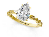 Yellow gold Pear Cut Diamond Ring with Marquise and Round with Yellow Sapphire side stone Side Stones and Four-Prong Setting_25