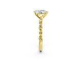 Yellow gold Pear Cut Diamond Ring with Marquise and Round with Yellow Sapphire side stone Side Stones and Four-Prong Setting_26
