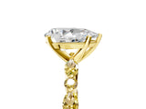 Yellow gold Pear Cut Diamond Ring with Marquise and Round with Yellow Sapphire side stone Side Stones and Four-Prong Setting_29