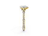 Yellow gold Pear Cut Diamond Ring with Pavé Band and Four-Prong Setting_117