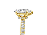 Yellow gold Pear Cut Diamond Ring with Pavé Band and Four-Prong Setting_120