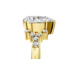 Yellow gold Pear Cut Diamond Ring with Side Stones and Four-Prong Setting_112