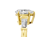 Yellow gold Pear Cut Diamond Ring with Tapered Baguette Side Stones in Four-Prong Setting_20
