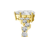 Yellow gold Pear Cut Diamond Scattered Round Accent Ring with Prong Setting_17