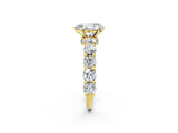 Yellow gold Pear Cut Diamond Side Stone Engagement Ring with Four-Prong Setting_38