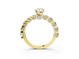 Yellow gold Pear Cut Diamond Side Stone Engagement Ring with Four-Prong Setting_39