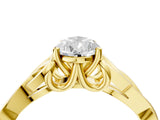 Yellow gold Pear Cut Diamond Solitaire Celtic Knot Ring with Four-Prong Setting_102