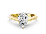 Yellow gold Pear Cut Diamond Solitaire Engagement Ring with Cathedral Setting and Four-Prong Mount_14