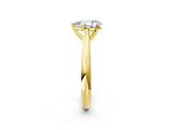 Yellow gold Pear Cut Diamond Solitaire Engagement Ring with Cathedral Setting and Four-Prong Mount_262