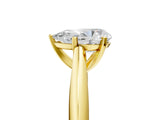 Yellow gold Pear Cut Diamond Solitaire Engagement Ring with Cathedral Setting and Four-Prong Mount_265