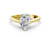 Yellow gold Pear Cut Diamond Solitaire Engagement Ring with Cathedral Setting and Four-Prong Mount_32