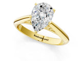 Yellow gold Pear Cut Diamond Solitaire Engagement Ring with Cathedral Setting and Four-Prong Mount_33