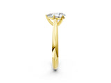 Yellow gold Pear Cut Diamond Solitaire Engagement Ring with Cathedral Setting and Four-Prong Mount_34