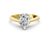 Yellow gold Pear Cut Diamond Solitaire Engagement Ring with Cathedral Setting and Four-Prong Mount_80