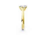 Yellow gold Pear Cut Diamond Solitaire Engagement Ring with Cathedral Setting and Four-Prong Mount_82