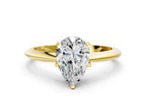 Yellow gold Pear Cut Diamond Solitaire Engagement Ring with Classic Band and Four-Prong Setting_40