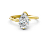 14K Yellow Gold 1.01 Carat G VS1 Pear Diamond Solitaire Engagement Ring with Four-Prong Setting and Classic Band