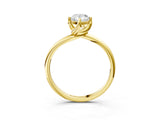 14K Yellow Gold 1.01 Carat G VS1 Pear Diamond Solitaire Engagement Ring with Four-Prong Setting and Classic Band