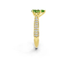 Yellow gold Pear Cut Diamond Solitaire Engagement Ring with Pavé Band and Four-Prong Setting_2