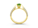 Yellow gold Pear Cut Diamond Solitaire Engagement Ring with Pavé Band and Four-Prong Setting_3