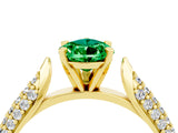 Yellow gold Pear Cut Diamond Solitaire Engagement Ring with Pavé Band and Four-Prong Setting_4