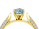 Yellow gold Pear Cut Diamond Solitaire Engagement Ring with Pavé Band and Four-Prong Setting_4