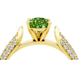Yellow gold Pear Cut Diamond Solitaire Engagement Ring with Pavé Band and Four-Prong Setting_4