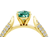 Yellow gold Pear Cut Diamond Solitaire Engagement Ring with Pavé Band and Four-Prong Setting_4