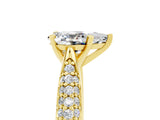 Yellow gold Pear Cut Diamond Solitaire Engagement Ring with Pavé Band and Four-Prong Setting_5