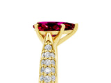 Yellow gold Pear Cut Diamond Solitaire Engagement Ring with Pavé Band and Four-Prong Setting_5