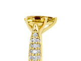 Yellow gold Pear Cut Diamond Solitaire Engagement Ring with Pavé Band and Four-Prong Setting_5