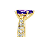 Yellow gold Pear Cut Diamond Solitaire Engagement Ring with Pavé Band and Four-Prong Setting_5