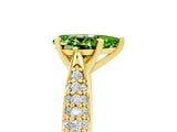 Yellow gold Pear Cut Diamond Solitaire Engagement Ring with Pavé Band and Four-Prong Setting_5